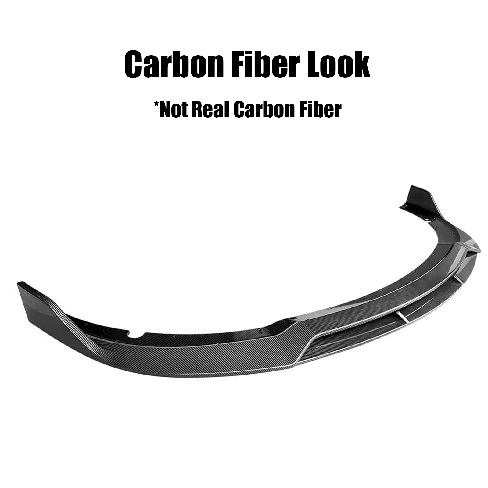 4PCS Front Bumper Lip Splitter Spoiler Body Kit For Dodge Charger 2015-2023 SRT-Style Carbon Fiber Look Glossy Black
