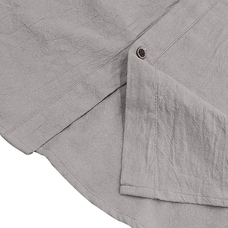 Men's Linen Sleeveless Hooded Shirt and Shorts Set