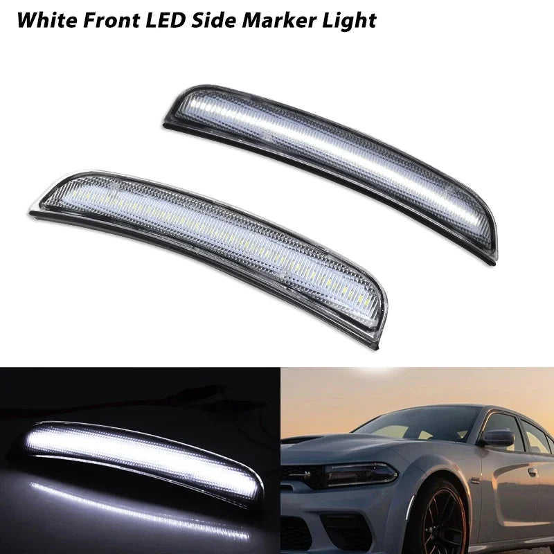 Front Rear Fender Side Marker Lights For Dodge Charger 2015 2016 2017 2018 2019 2020 2021 LED Turn Signal Lights Parking Lights