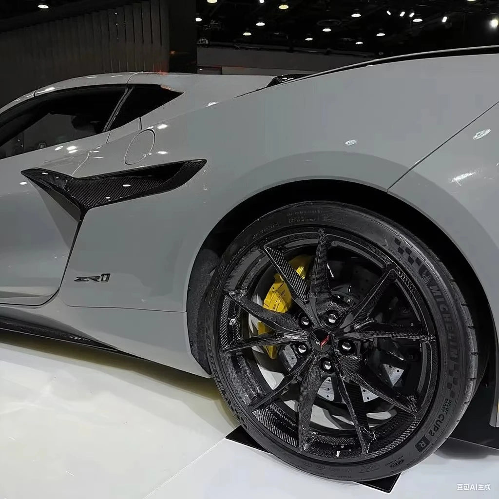 For 20-Up Corvette C8 Z06 Upgrade to C8 ZR1 DRY CARBON FIBER ZR1 Style  Rear Quarter Panels Fenders