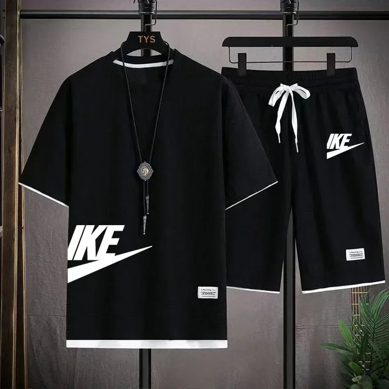 men's sportswear set, short-sleeved T-shirt