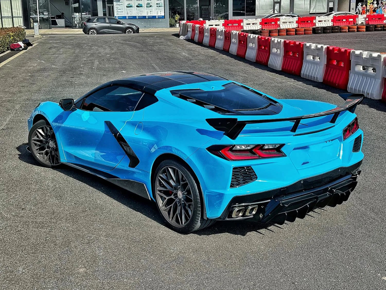 For Chevrolet Corvette C8 2020-2025 NINTE Style Rear Bumper Diffuser Non-Widebody Glossy Black Cars Accessories Body Kit