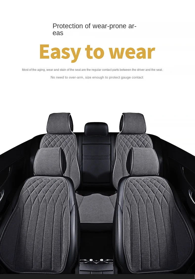 Car Suede Seats Protection Universal Car Seat Cover All Season Breathable High Quality Perforated Latex Suede SUV Seat Covers