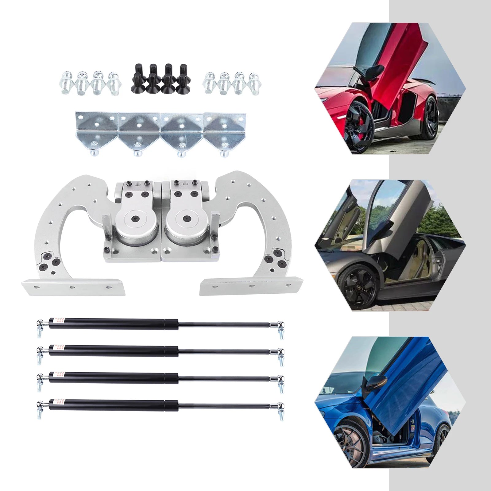 Vertical Doors Hinge Kit for Universal Usage Compatible with Lambo Chevrolet Nissan Mazda Ford Subaru Toyota