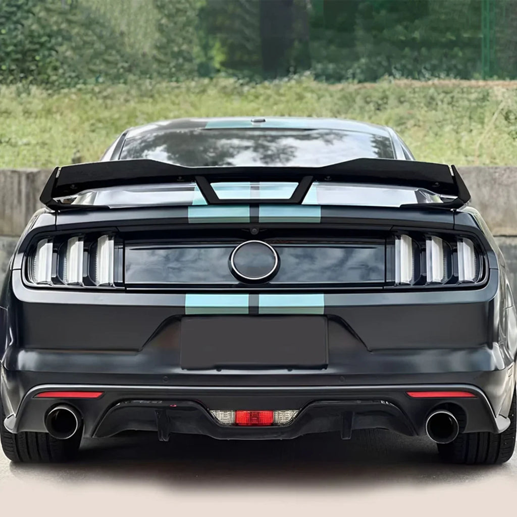 For Ford Mustang GT Ecoboost Shelby GT500 GT350 2-Door Coupe 2015-2023 Rear Bumper Tail Wing Spoiler Trunk Lip Carbon Look