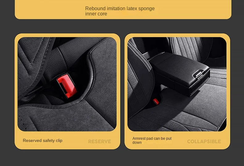 Car Suede Seats Protection Universal Car Seat Cover All Season Breathable High Quality Perforated Latex Suede SUV Seat Covers