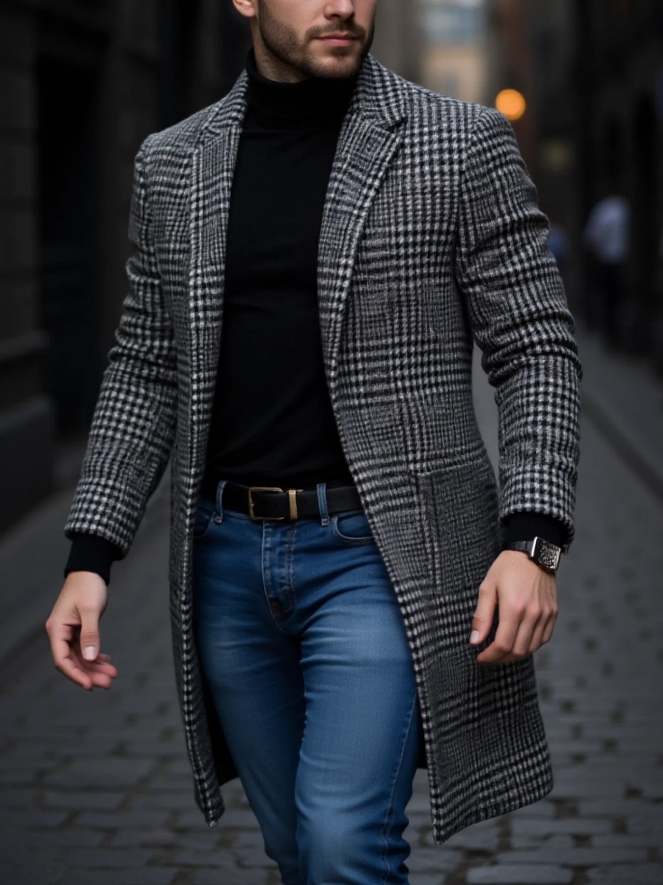 New Arrival Men's Outdoor Thickened Warm Trench Coat