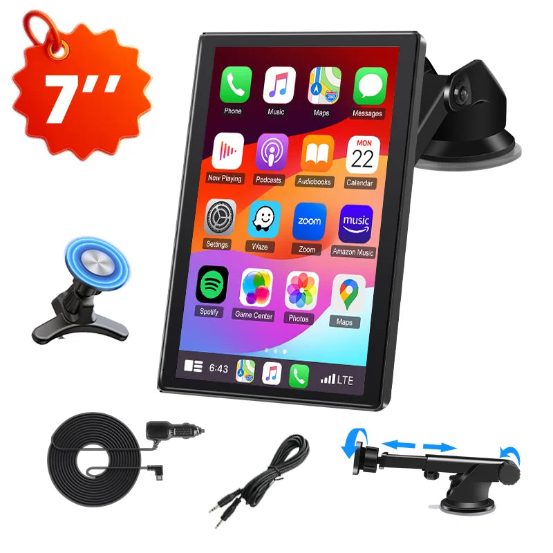 7/8/9'' Support Orientation & Portrait Car Mirror Radio Wireless Carplay Android Auto Multimedia Video Player Universal Screen