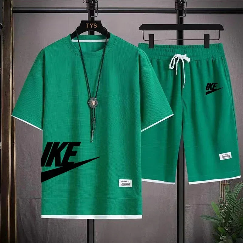 men's sportswear set, short-sleeved T-shirt