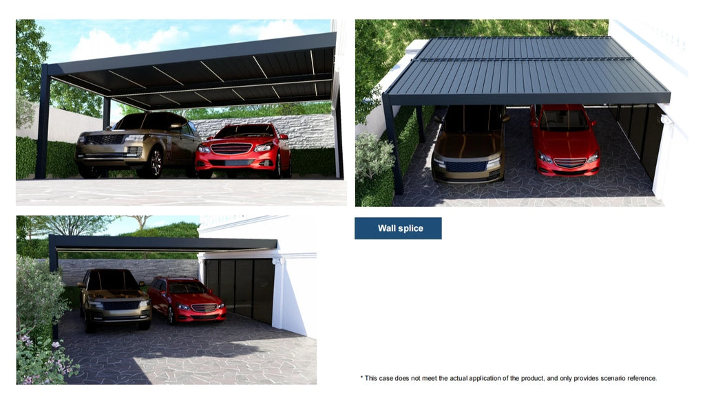 Motorized Pergola Aluminum Bioclimatic Gazebo with LED Lights Louvered Roof with Glass Sliding Doors Patio Gazebos Pergolas