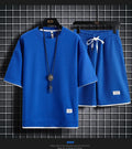 Men's Waffle Sets Casual T-Shirt And Shorts Set
