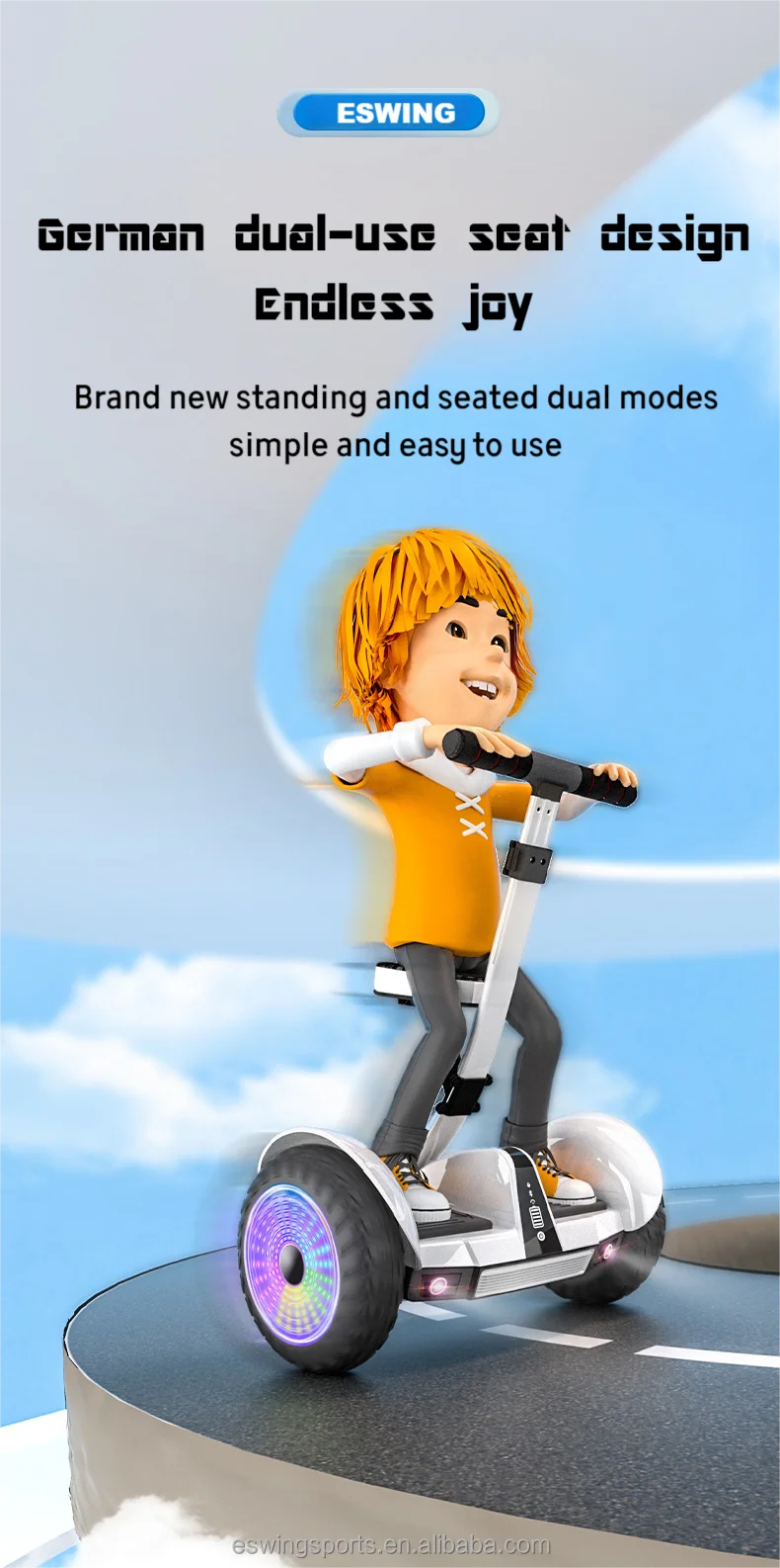 11-Inch Electric Self-balancing Scooter, Dual-motor Light Hoverboard, Two-fold Aluminum Children's Scooter