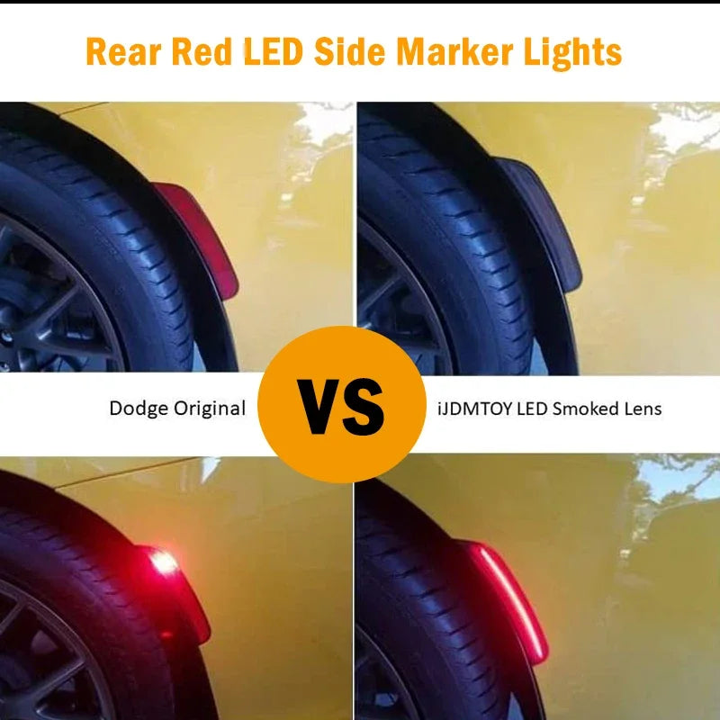 Front Rear Fender Side Marker Lights For Dodge Charger 2015 2016 2017 2018 2019 2020 2021 LED Turn Signal Lights Parking Lights