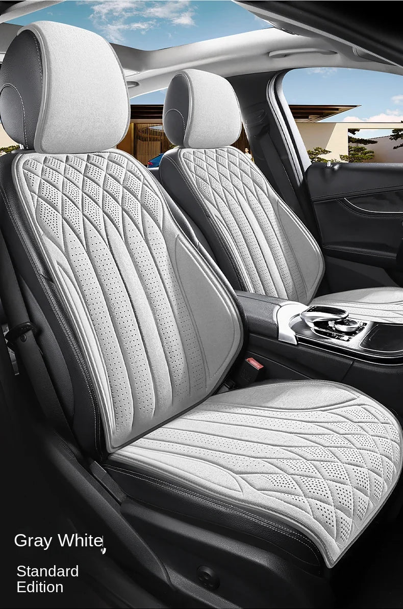 Car Suede Seats Protection Universal Car Seat Cover All Season Breathable High Quality Perforated Latex Suede SUV Seat Covers