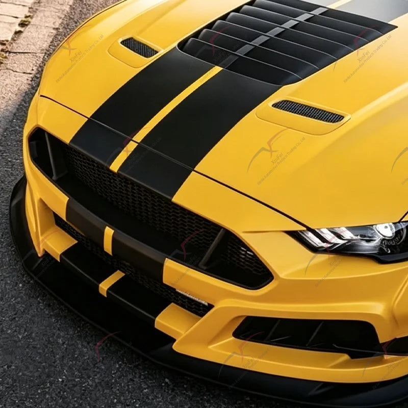 For Ford Mustang GT500 Upgrade GTD Style Wide Body Kit Car Bumpers Hood Side Skirt Fender Rear Diffuser Rear Spoiler