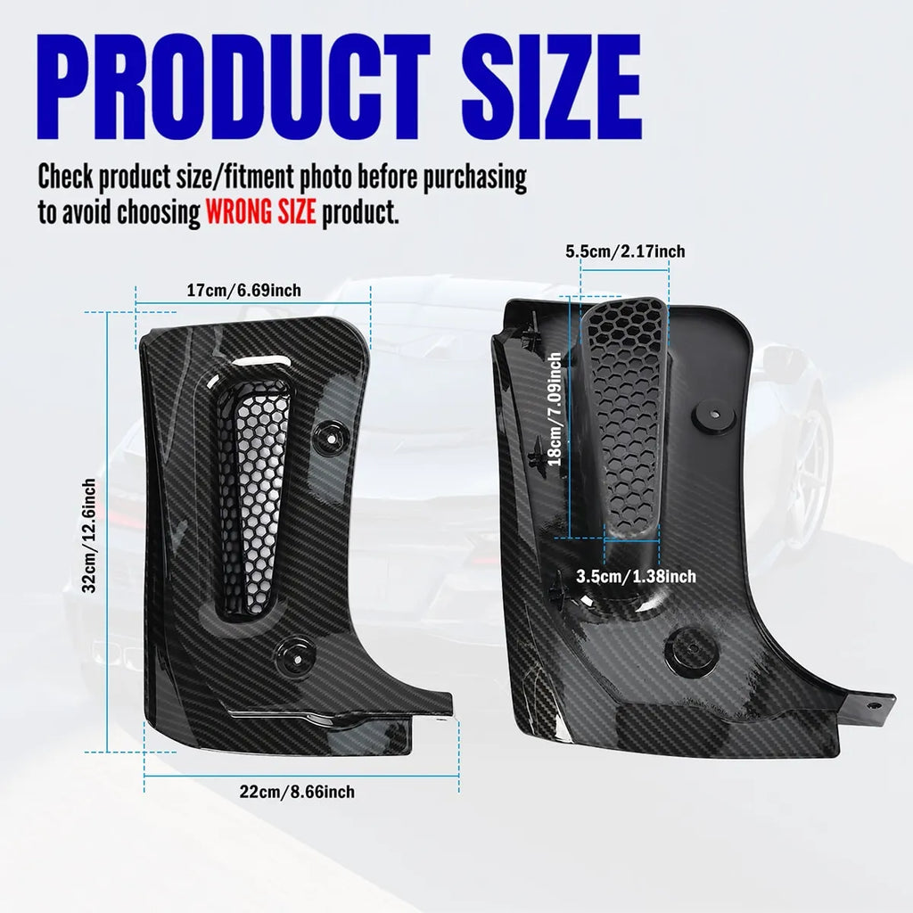 Car Rear Mudguard Extended Body Kit Flaps Guards Carbon Fiber Black For Chevrolet Corvette C8 Z06 E-Ray Coupe HTC 2023 2024