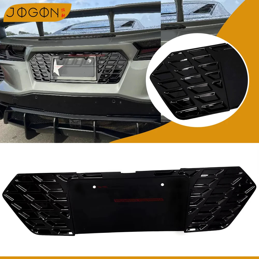 Rear License Plate Holder Panel Cover Exterior Accessories For Corvette C8 Z51 Stingray Coupe HTC 3LT 2020-2025 ABS Body Kits