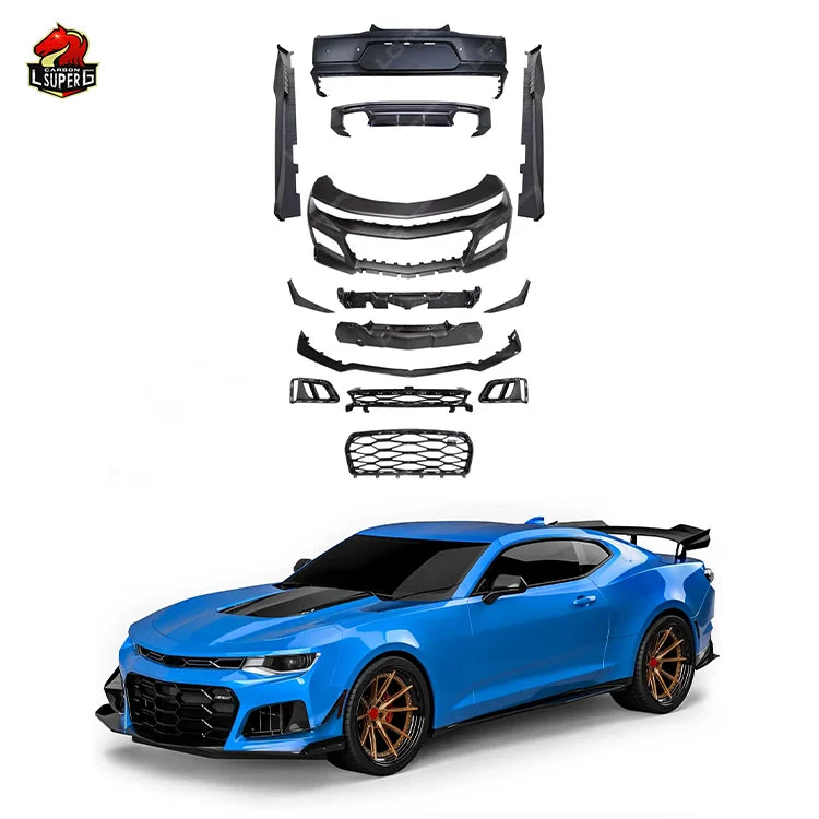 FOR Chevrolet Camaro ZL1 Style Full Body Kit Front Bumper Rear Bumper Front Lip Rear Diffuser Side Skirts Auto Parts