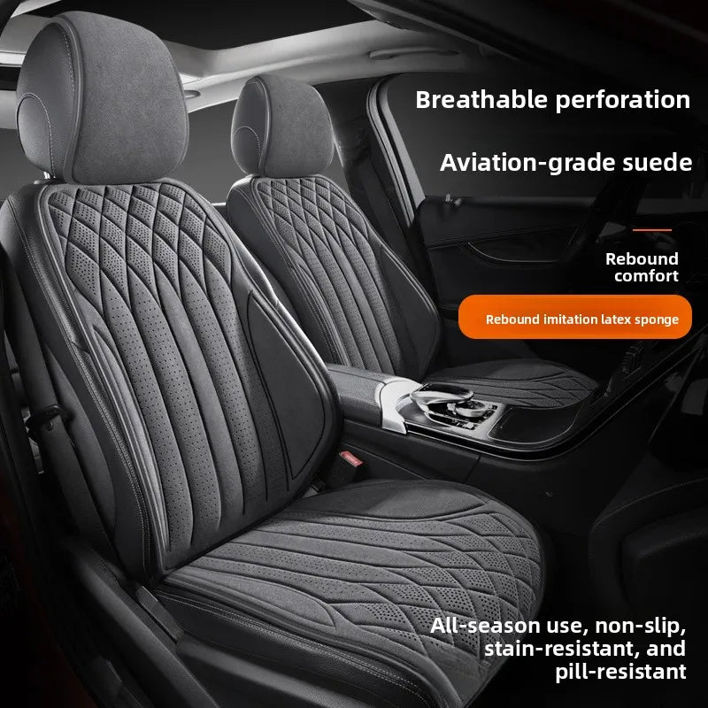 Car Suede Seats Protection Universal Car Seat Cover All Season Breathable High Quality Perforated Latex Suede SUV Seat Covers