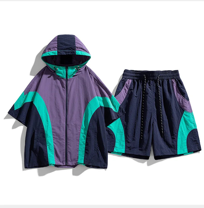 Summer Style Quick-Drying Shirt and Shorts Set for Men