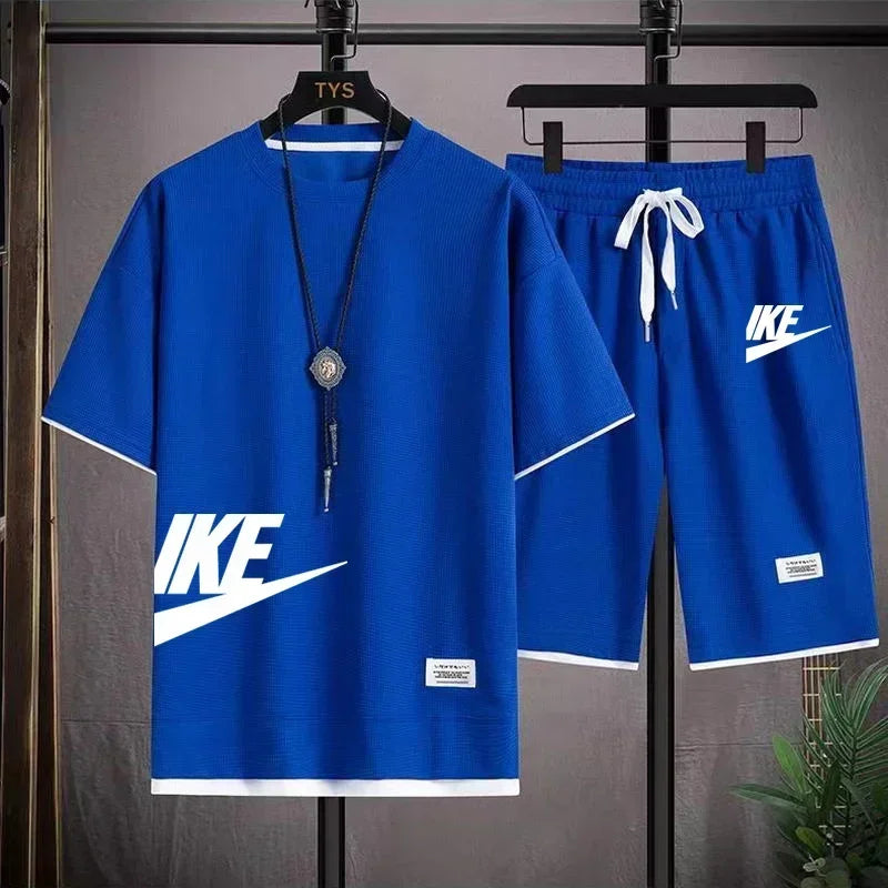 men's sportswear set, short-sleeved T-shirt