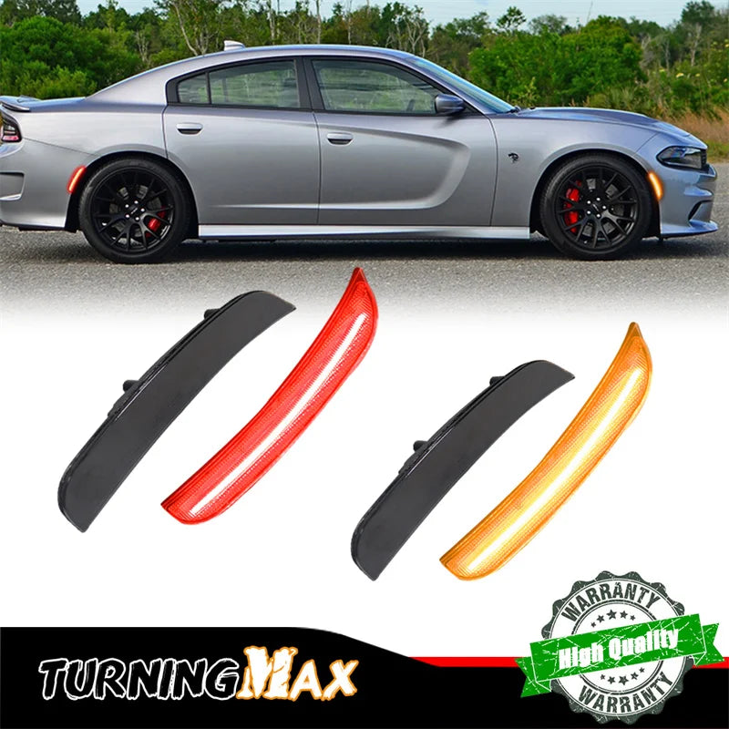 Front Rear Fender Side Marker Lights For Dodge Charger 2015 2016 2017 2018 2019 2020 2021 LED Turn Signal Lights Parking Lights