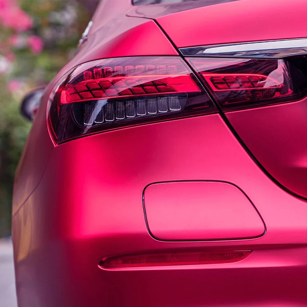 Matte Satin Ice Film Rose Red Car Wrap Stickers Color Change Vinyl Film Bubble Free Auto Decals Wrapping Sticker Car Accessories