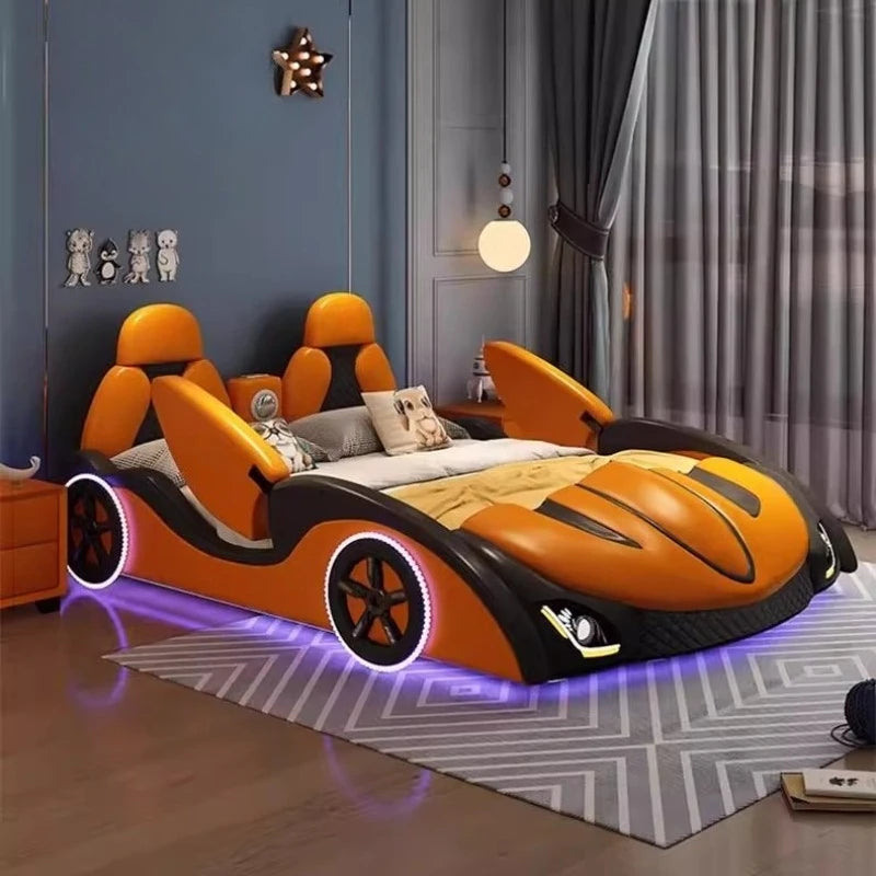 With lights and sound system 120x200 150x200 180x200 cm Sports car bed bedroom furniture Bed bases and frames Double beds