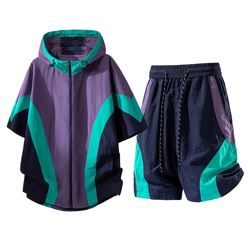 Summer Style Quick-Drying Shirt and Shorts Set for Men
