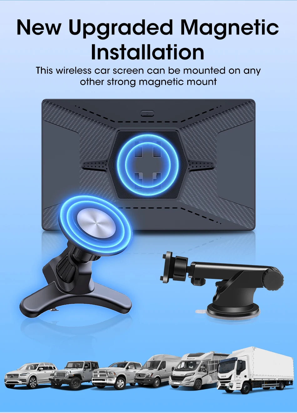 7/8/9'' Support Orientation & Portrait Car Mirror Radio Wireless Carplay Android Auto Multimedia Video Player Universal Screen