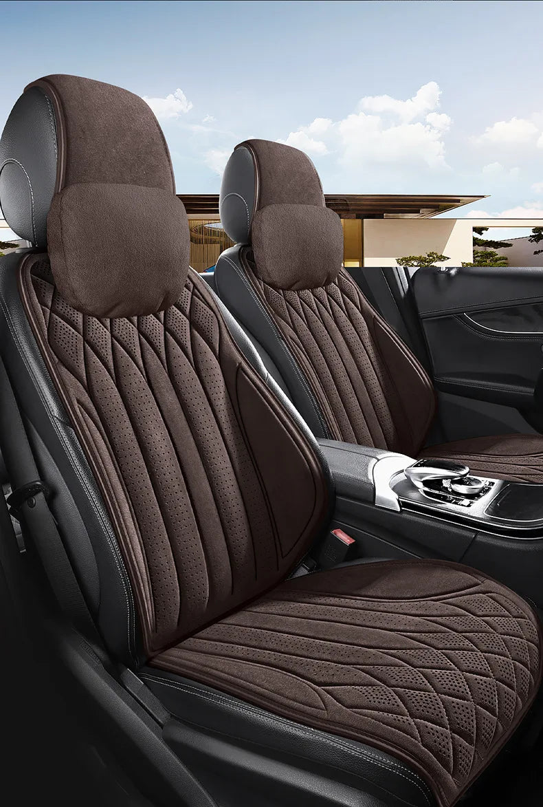 Car Suede Seats Protection Universal Car Seat Cover All Season Breathable High Quality Perforated Latex Suede SUV Seat Covers