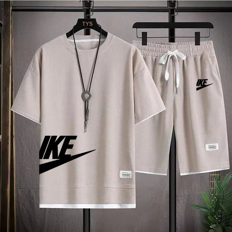 men's sportswear set, short-sleeved T-shirt