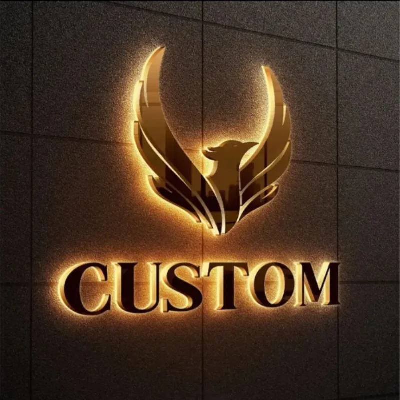 3D Metal Letters Business Logo Custom Led Illuminated Backlit Sign