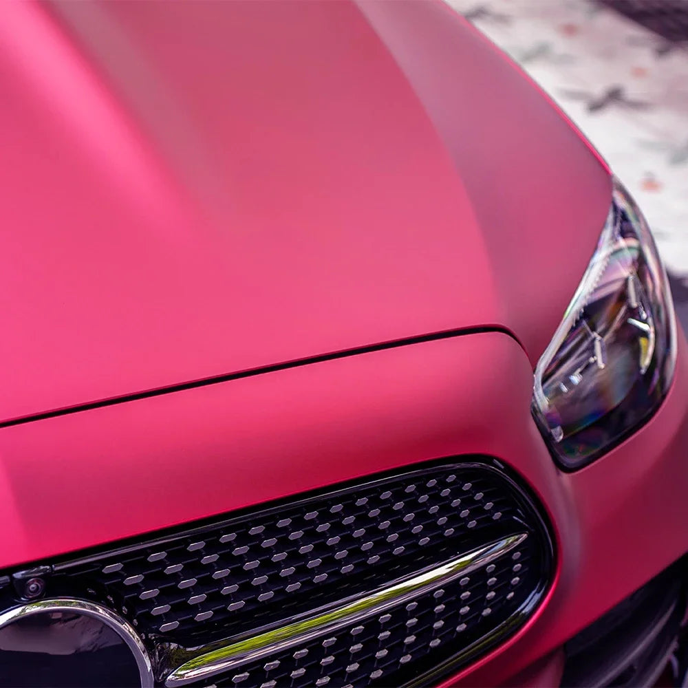 Matte Satin Ice Film Rose Red Car Wrap Stickers Color Change Vinyl Film Bubble Free Auto Decals Wrapping Sticker Car Accessories