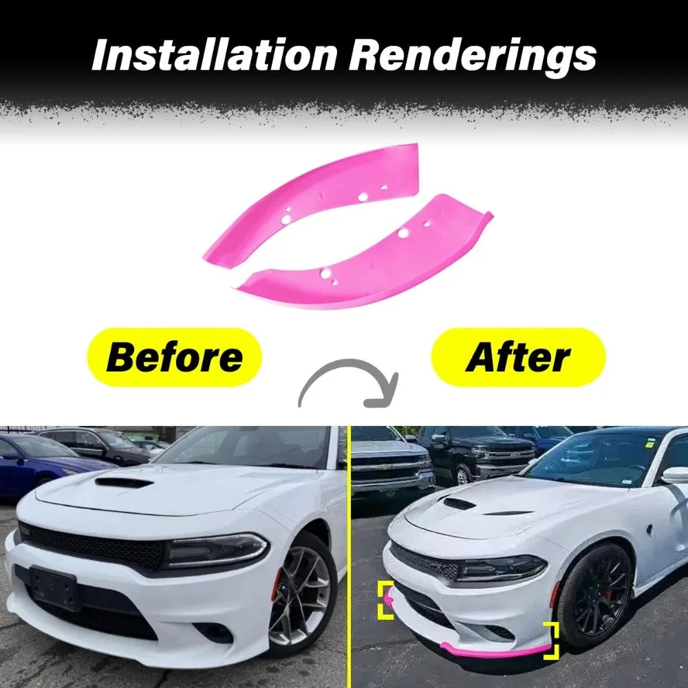For Dodge Charger Hellcat/SRT 2015 2016 2017 2018 2019 2020 2021 Car Front Bumper Protection Lip Body Front Fender Guard Kit