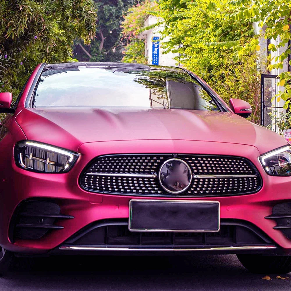 Matte Satin Ice Film Rose Red Car Wrap Stickers Color Change Vinyl Film Bubble Free Auto Decals Wrapping Sticker Car Accessories