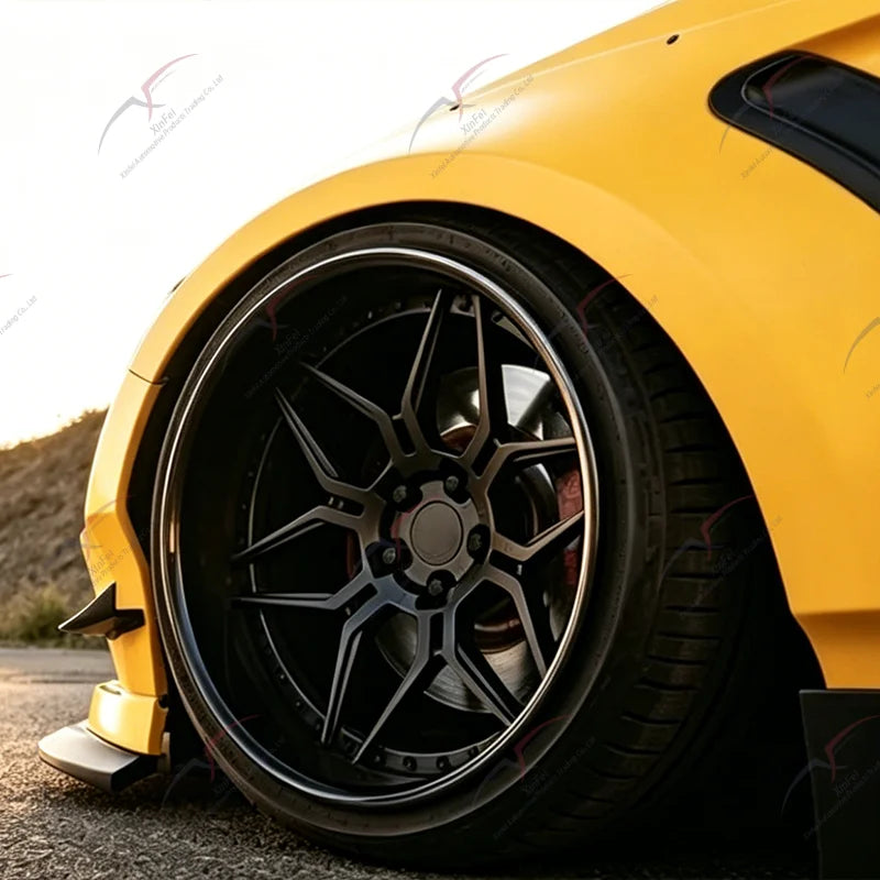 For Ford Mustang GT500 Upgrade GTD Style Wide Body Kit Car Bumpers Hood Side Skirt Fender Rear Diffuser Rear Spoiler