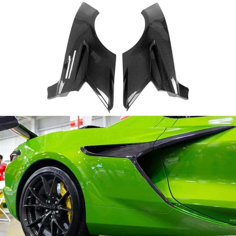 Dry Carbon Fiber Exterior Rear Quarter Panels Fenders For Corvette C8 Z06 20-Up