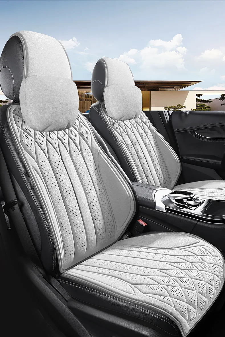 Car Suede Seats Protection Universal Car Seat Cover All Season Breathable High Quality Perforated Latex Suede SUV Seat Covers