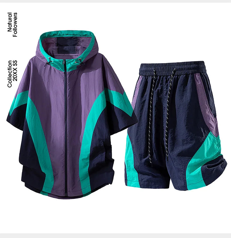 Summer Style Quick-Drying Shirt and Shorts Set for Men