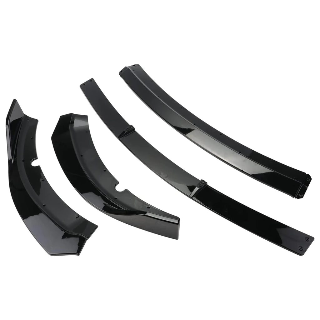 4PCS Front Bumper Lip Splitter Spoiler Body Kit For Dodge Charger 2015-2023 SRT-Style Carbon Fiber Look Glossy Black