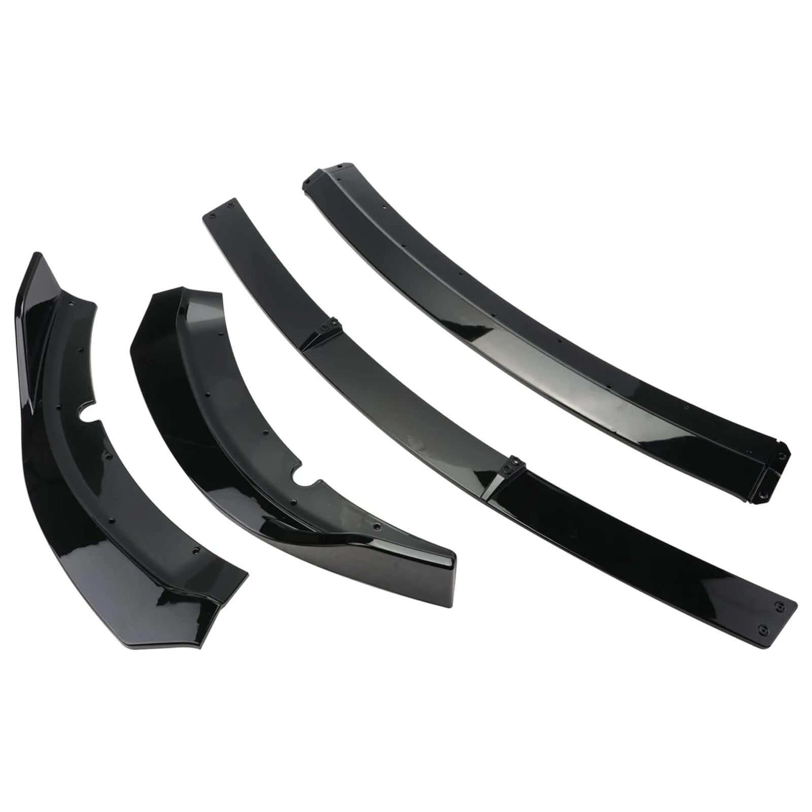 4PCS Front Bumper Lip Splitter Spoiler Body Kit For Dodge Charger 2015-2023 SRT-Style Carbon Fiber Look Glossy Black