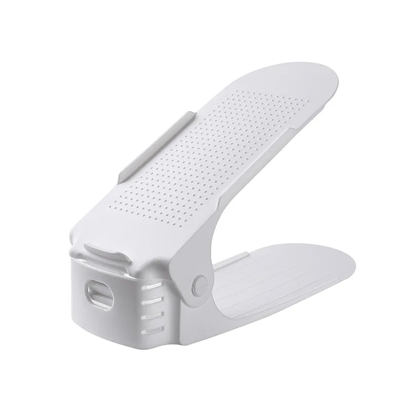 1/4/10 Pcs Shoe Organiser Plastic Adjustable Height Shoe Shelf Top and bottom compartment design Save space in your shoe cabinet