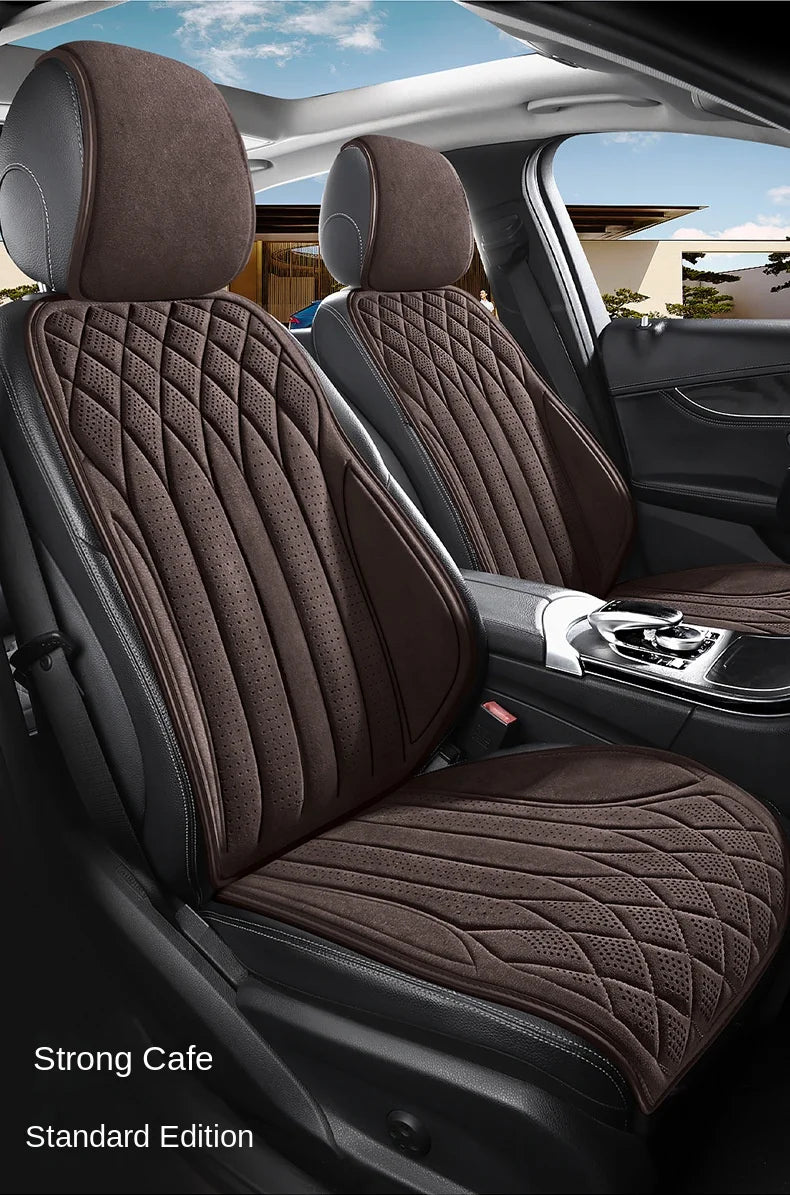 Car Suede Seats Protection Universal Car Seat Cover All Season Breathable High Quality Perforated Latex Suede SUV Seat Covers