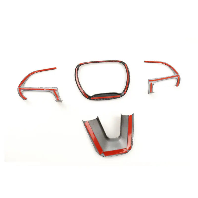 ABS Carbon Fiber Texture For Dodge Challenger Durango Charger 2015-2022 Jeep 4pcs Car Interior Steering Wheel Panel Cover Trim