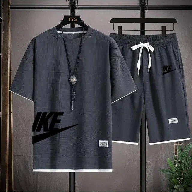 men's sportswear set, short-sleeved T-shirt