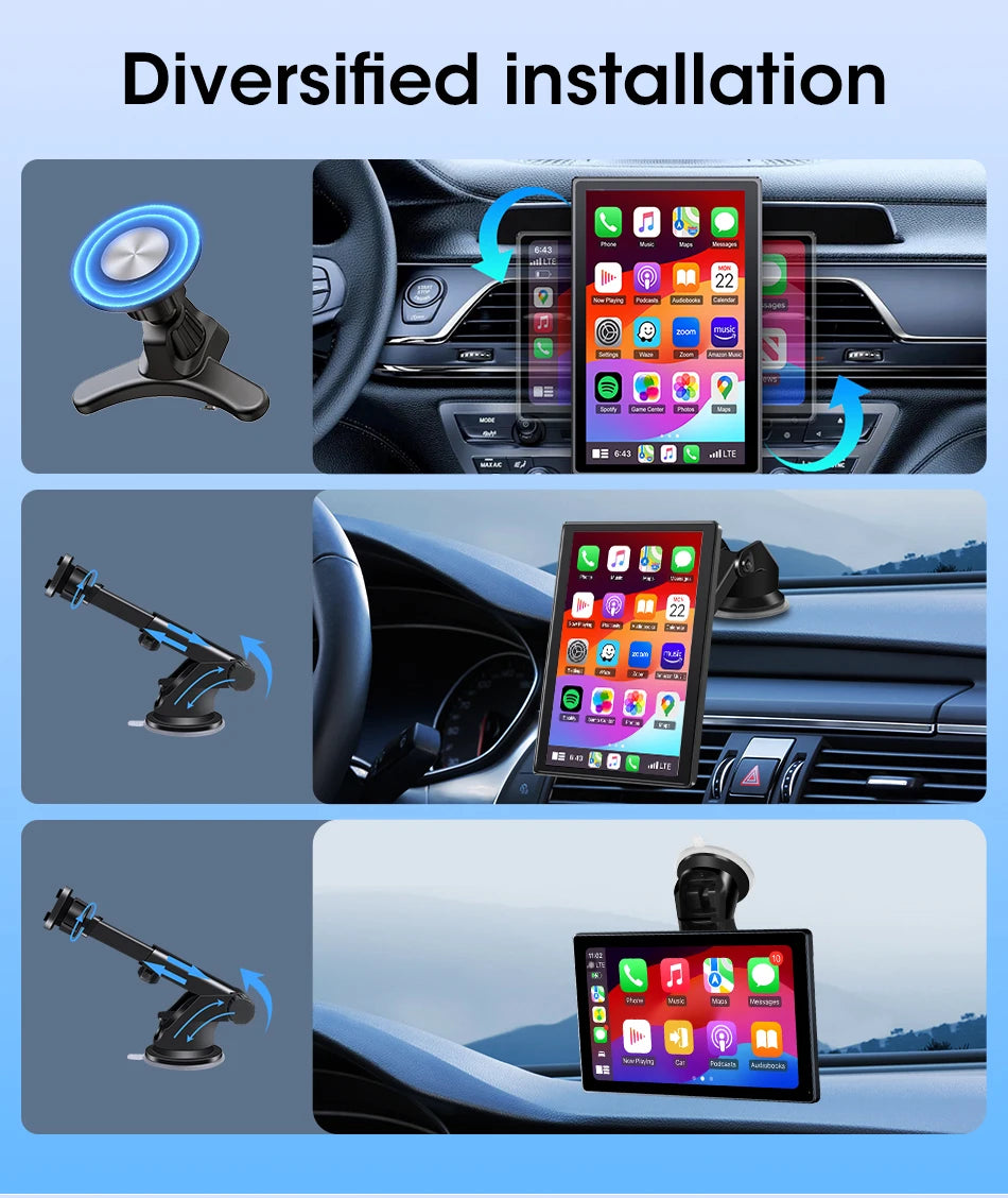 7/8/9'' Support Orientation & Portrait Car Mirror Radio Wireless Carplay Android Auto Multimedia Video Player Universal Screen
