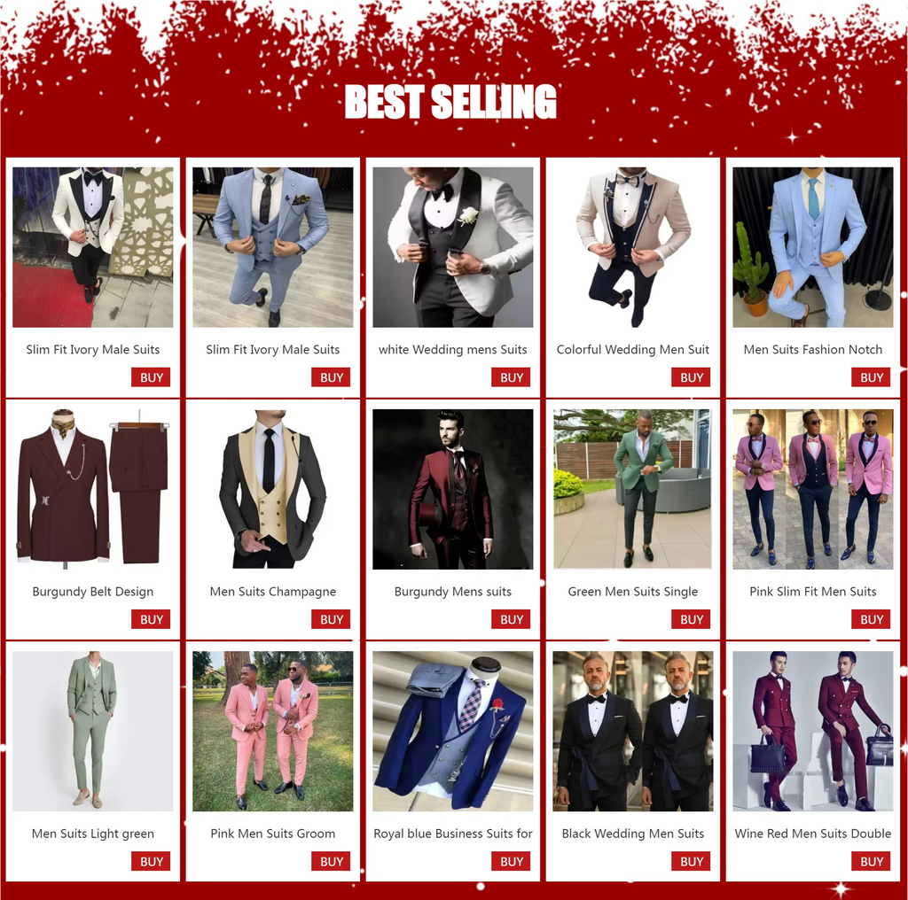 New casual Black men's suits slim two-piece business Korean version of the groom and best man wedding dress