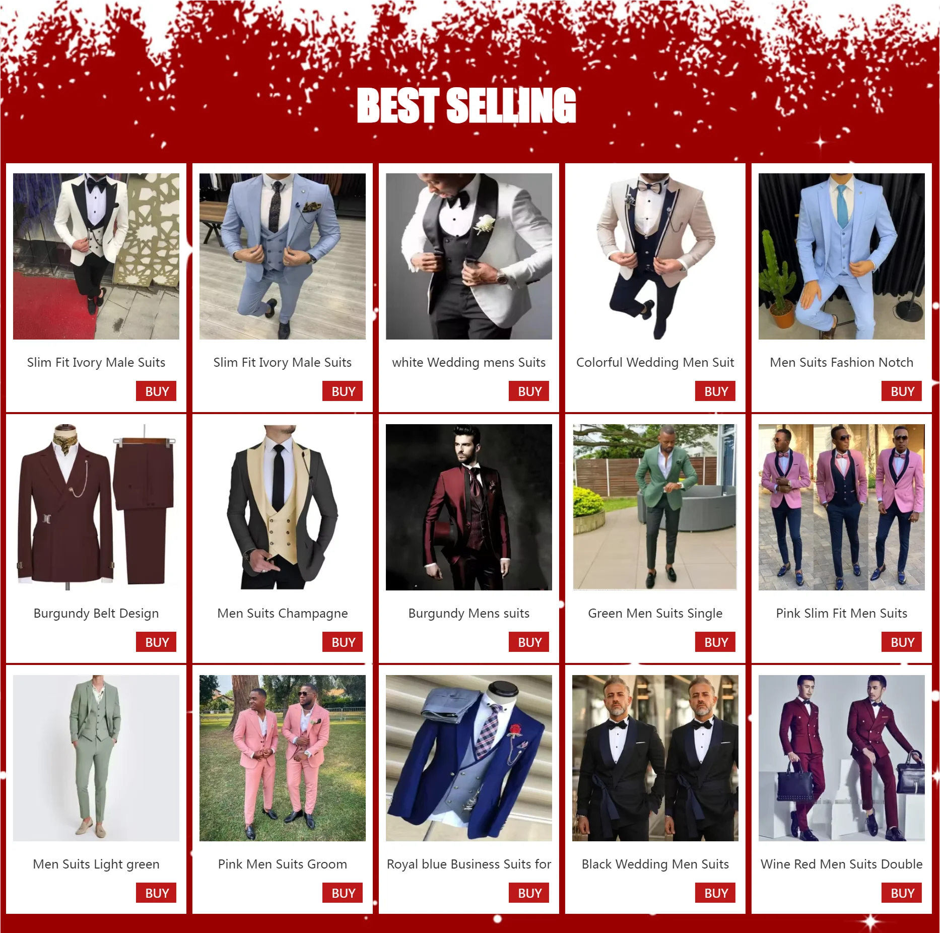 New casual Black men's suits slim two-piece business Korean version of the groom and best man wedding dress