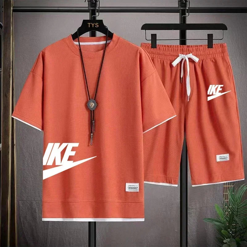 men's sportswear set, short-sleeved T-shirt